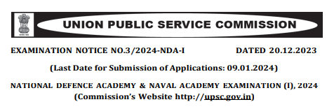 UPSC NDA Bharti 2024